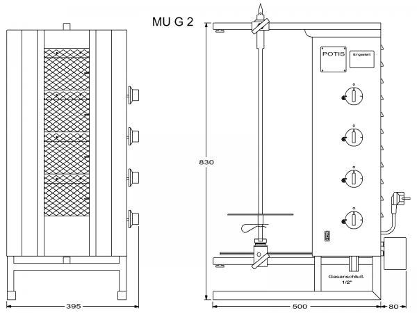 POTIS Dönergrill MU G2 Gyrosgrill max 30kg